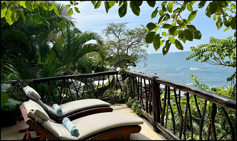 Terraza con vista al mar